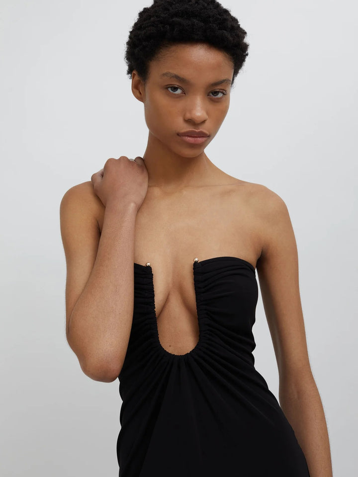 Christopher Esber Arced Palm Strapless Dress