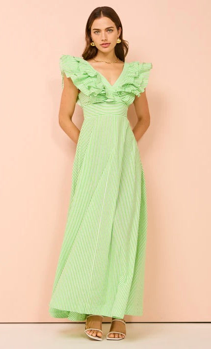 Aston Studio Letitia Green Stripe Dress