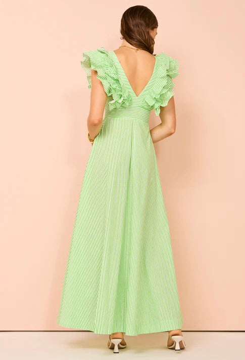 Aston Studio Letitia Green Stripe Dress