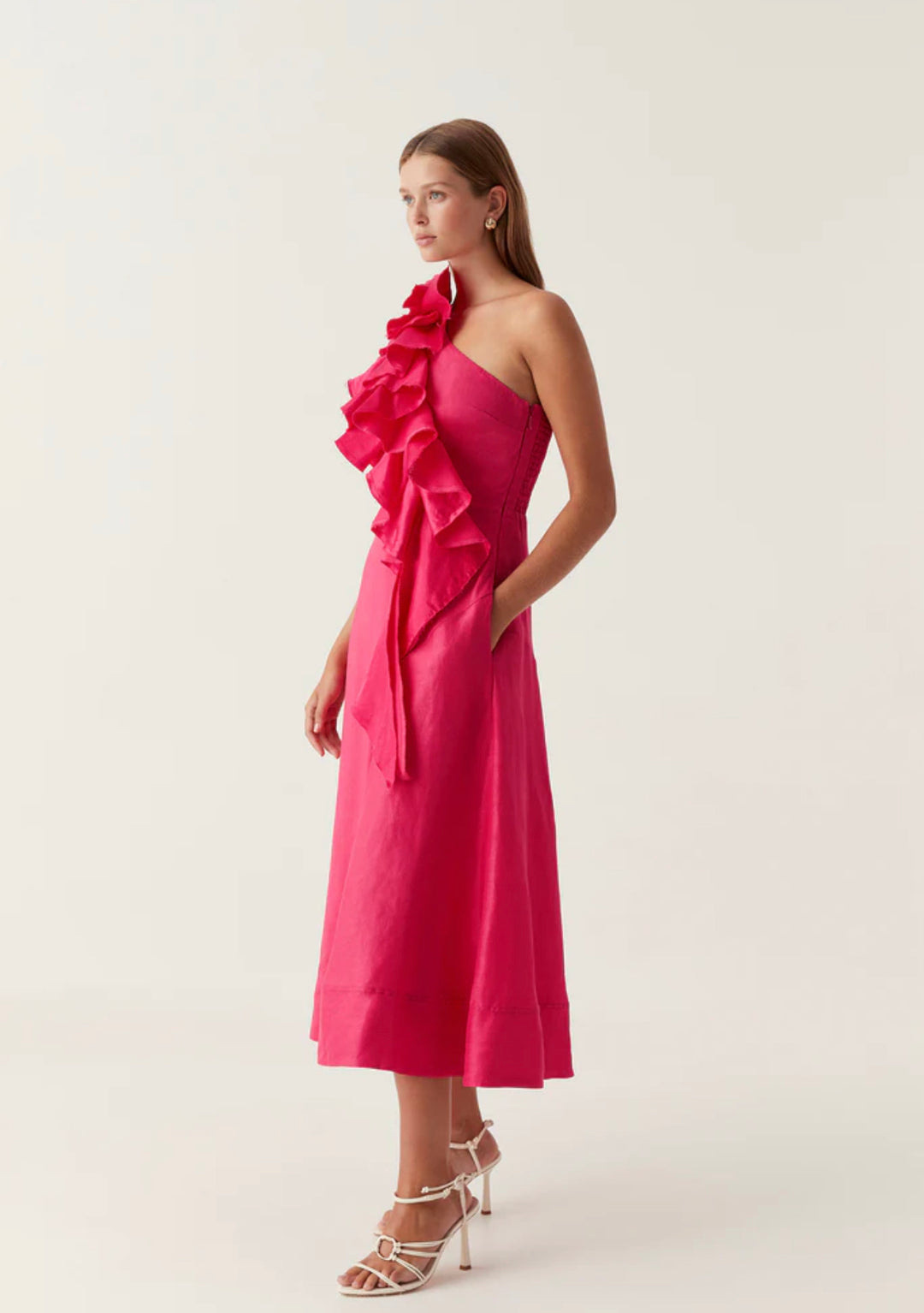 AJE Adelia Ruffle Midi Dress