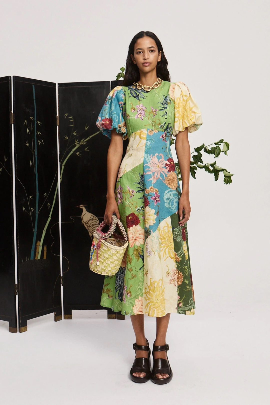 Alémais Avery Spliced Midi Dress