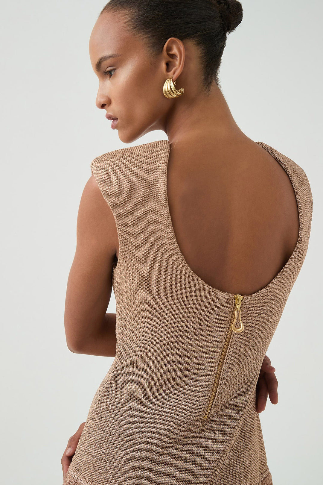 AJE Rose Gold Breeze Knit Mini Dress
