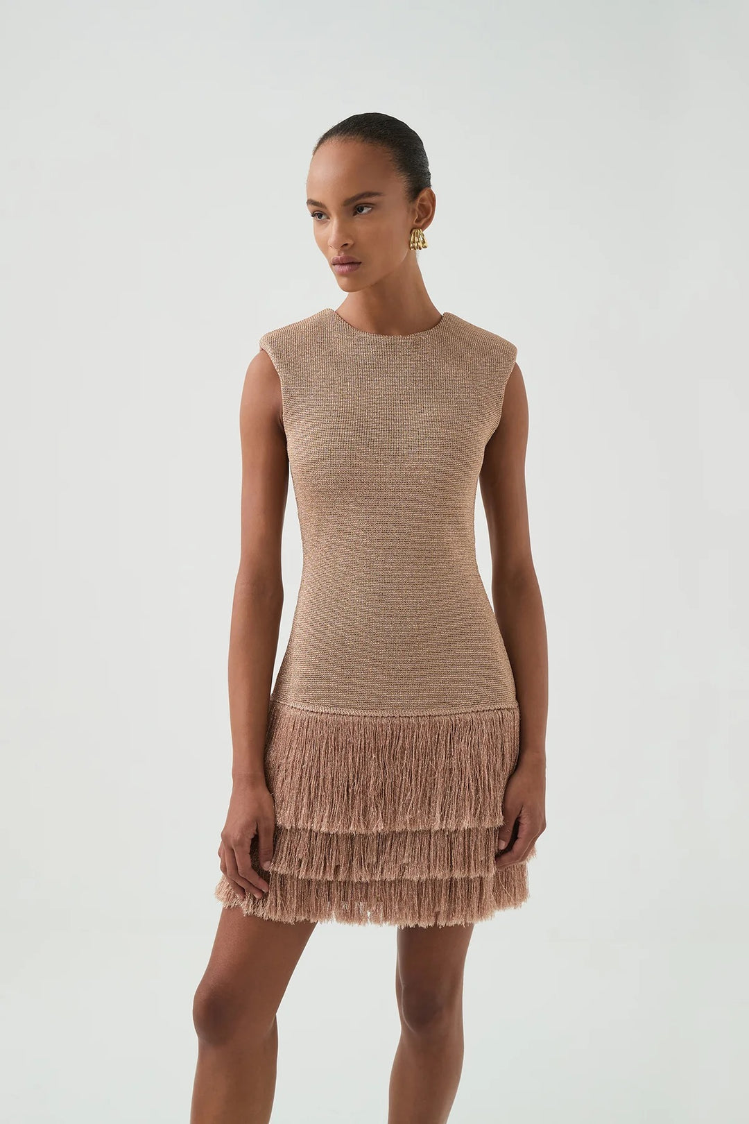 AJE Rose Gold Breeze Knit Mini Dress