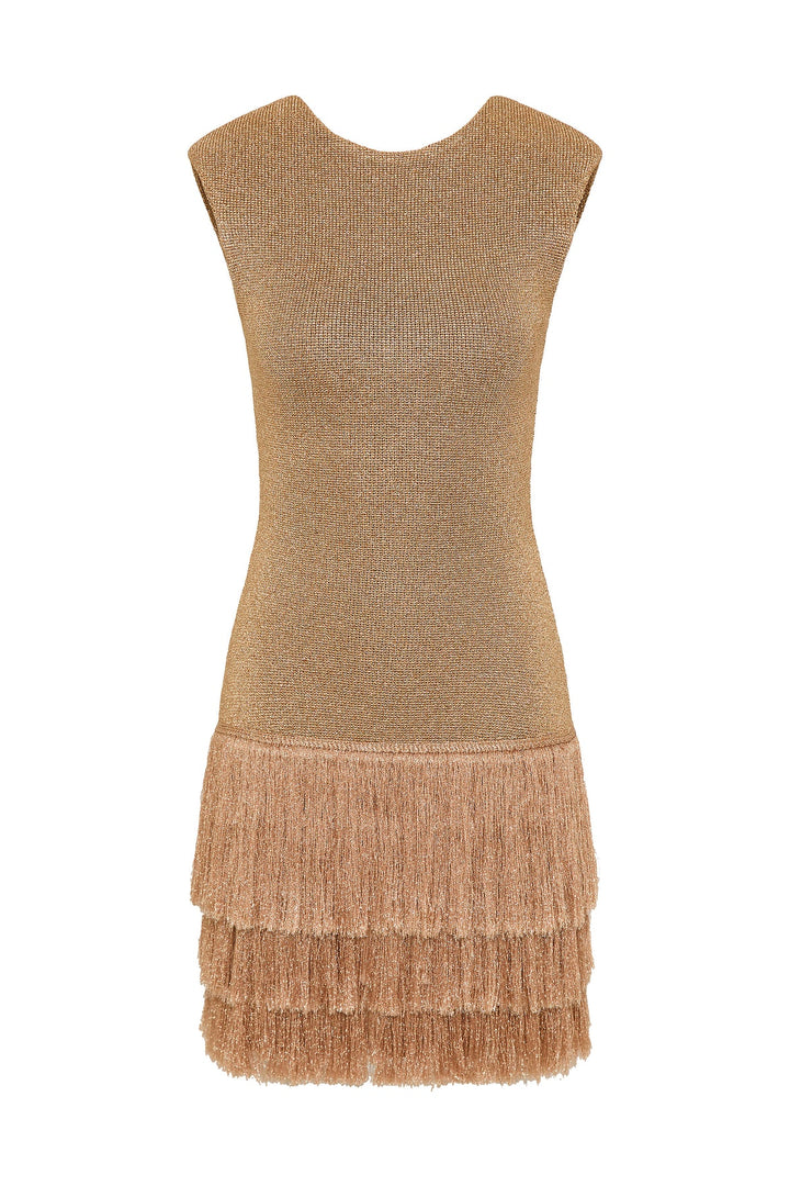AJE Rose Gold Breeze Knit Mini Dress