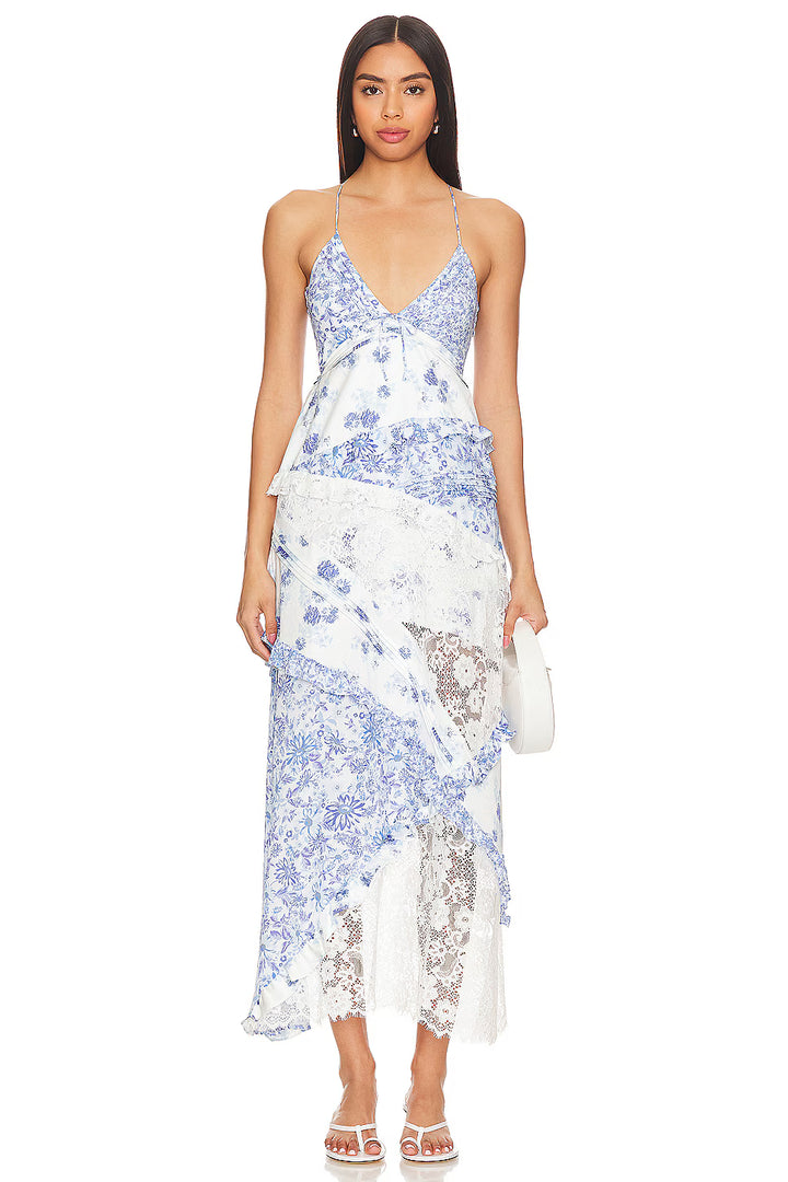 For Love & Lemons Blue Rosalyn Dress