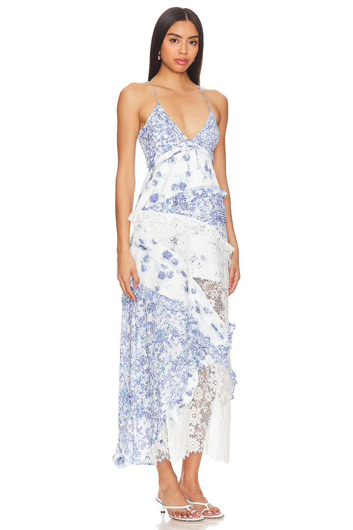 For Love & Lemons Blue Rosalyn Dress