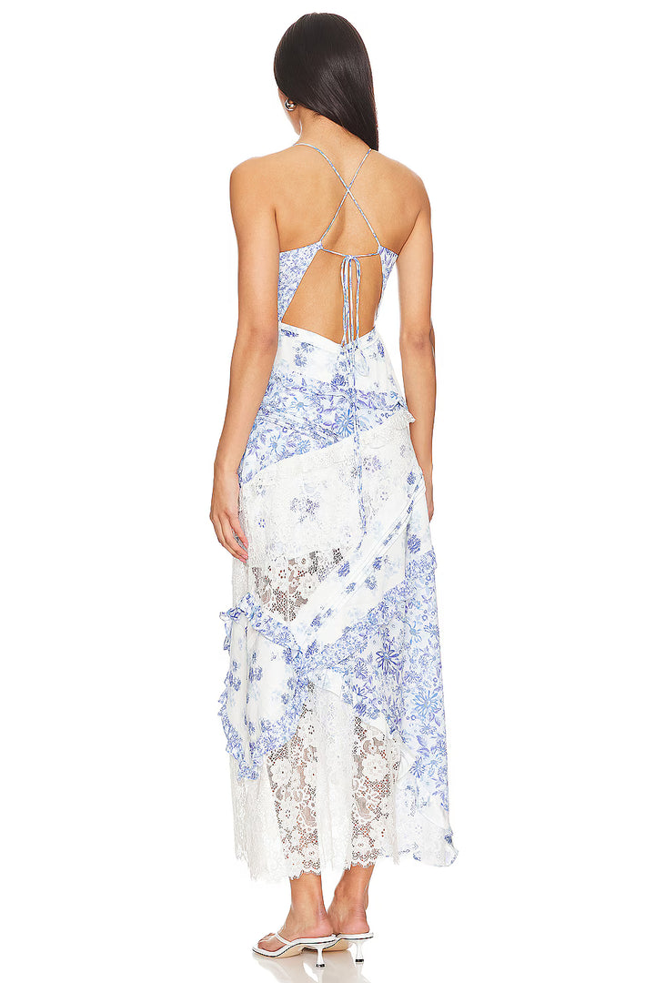 For Love & Lemons Blue Rosalyn Dress